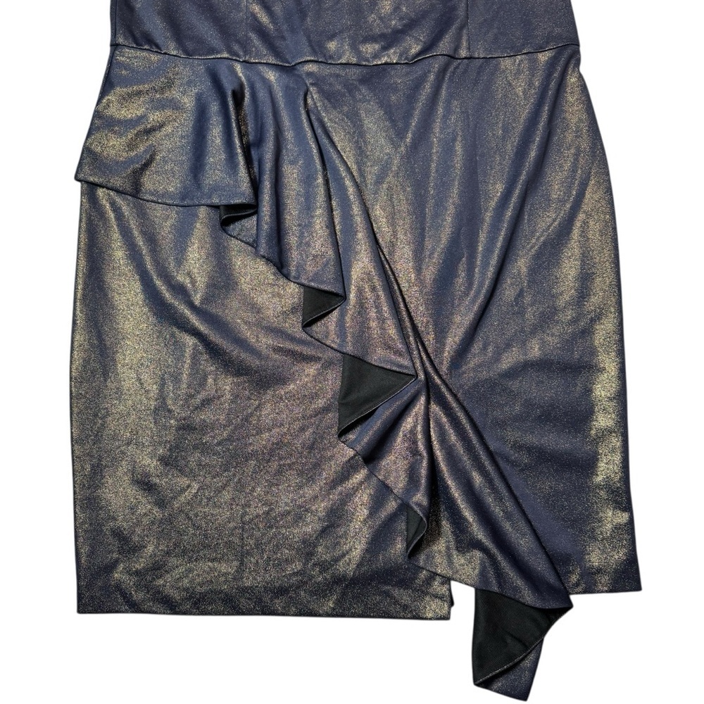 NWT New $139 Rachel Roy Augustine Metallic Ruffle Dress Size 24W - Picture 4 of 10